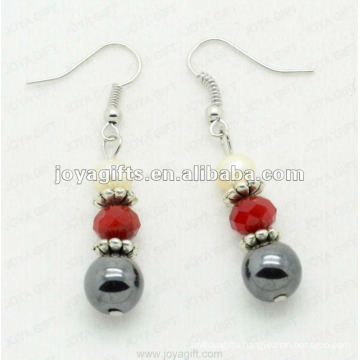 Magnetic Hematite Round Beads Earrings